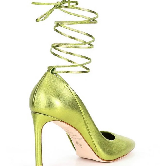 Antonio Melani Black Lace-Up Strap Pumps - Picture 4 of 9